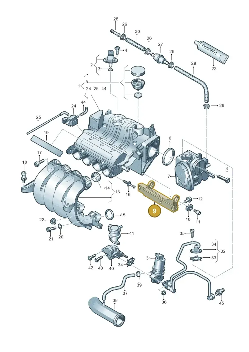 06A129723Q — Audi A3/S3/quattro (2005-2007) diagram 412133070, position 9