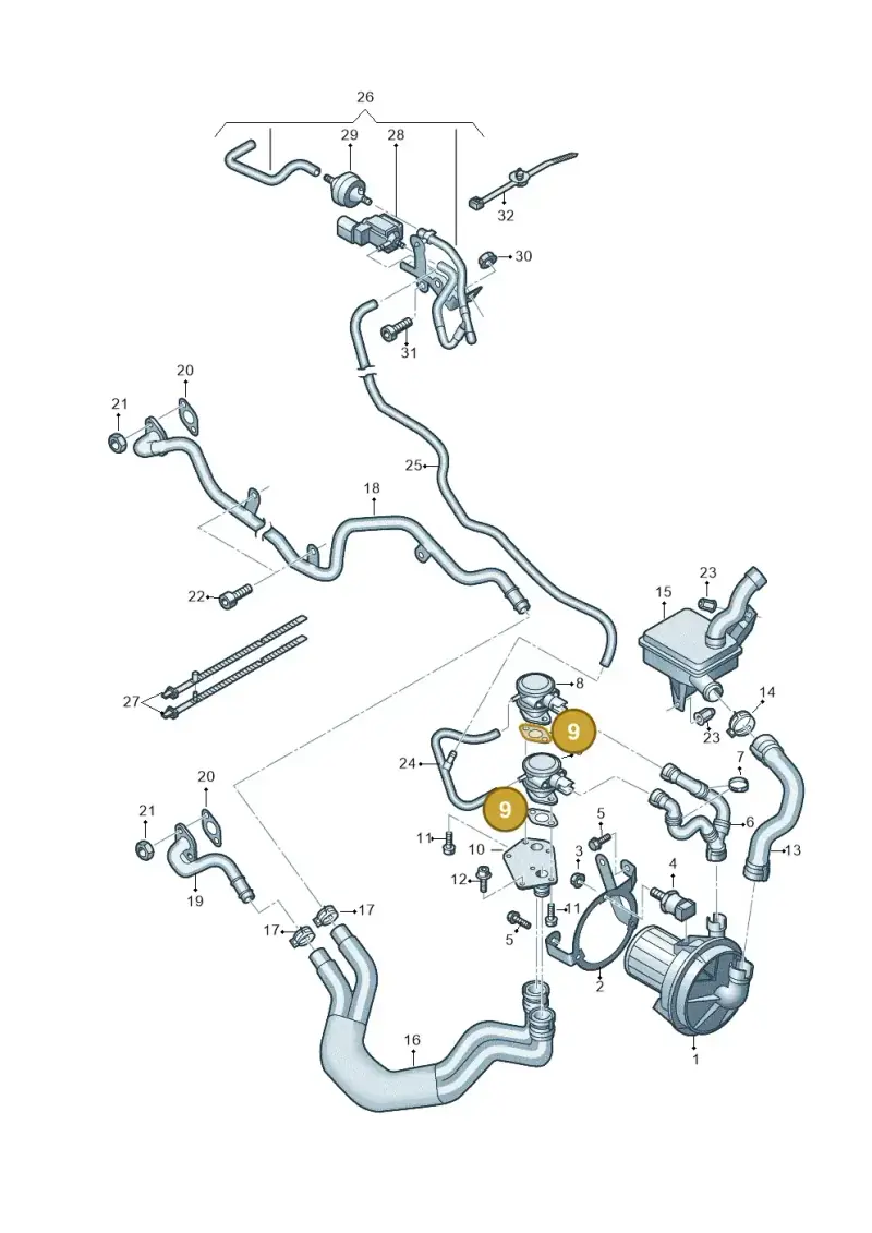 06A131120A — Audi A6 2.7 TDI (2008-2011) diagram 448131500, position 9