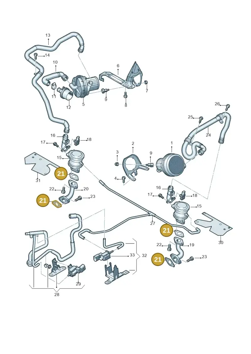 06A131120D — Audi RS4 Av. qu. 4.2 (2012-2015) diagram 618131350, position 21