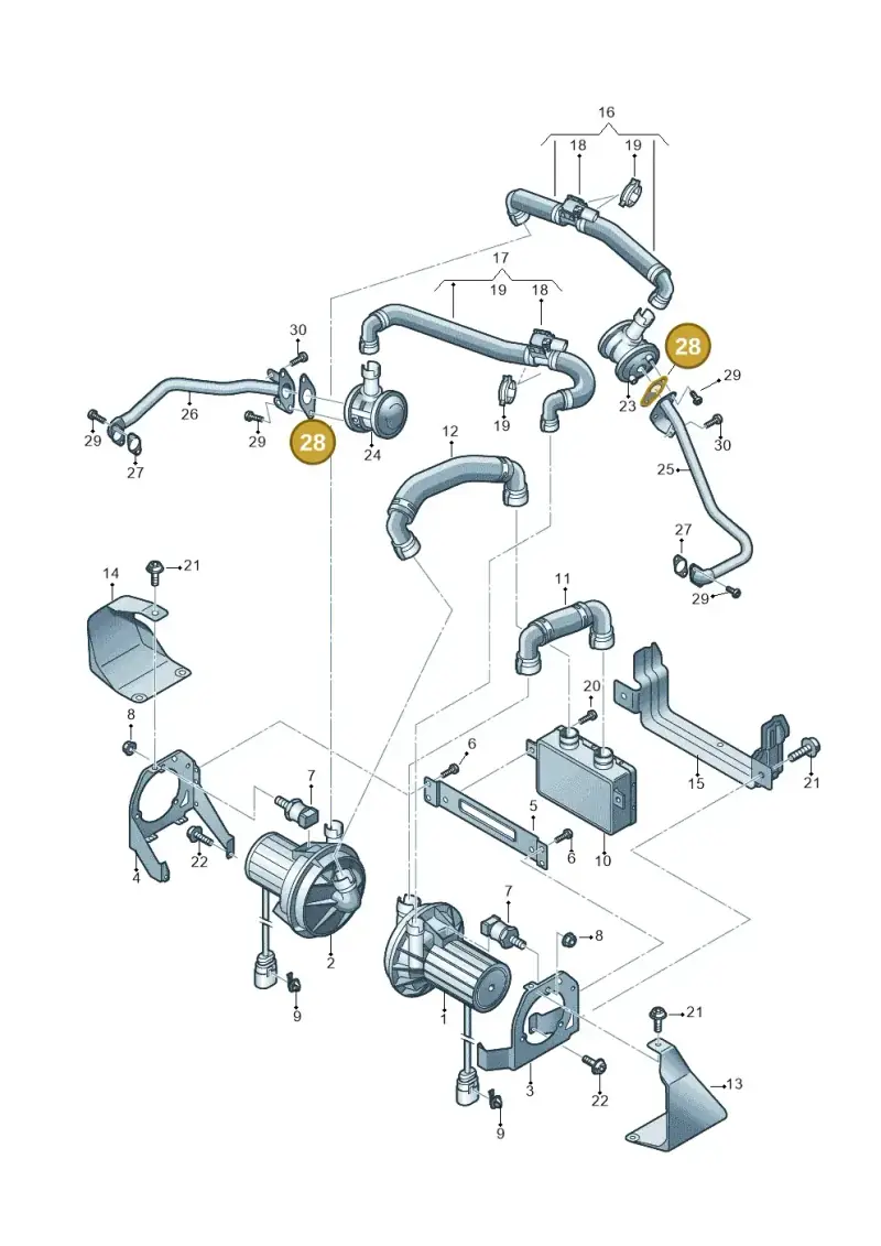 06A131120D — Audi A8L qu. 3.0 TDI (2013-2018) diagram 696131350, position 28