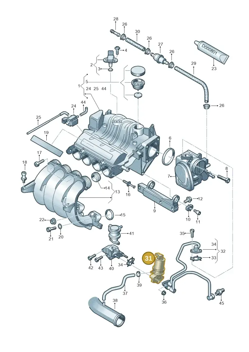 06A131501P — Audi A3/S3/quattro (2005-2007) diagram 412133070, position 31