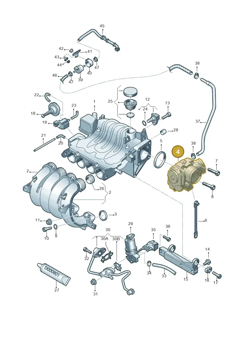 06A133062AB — Audi A3/S3/QUATTRO (2000-2003) diagram 194133150, position 4