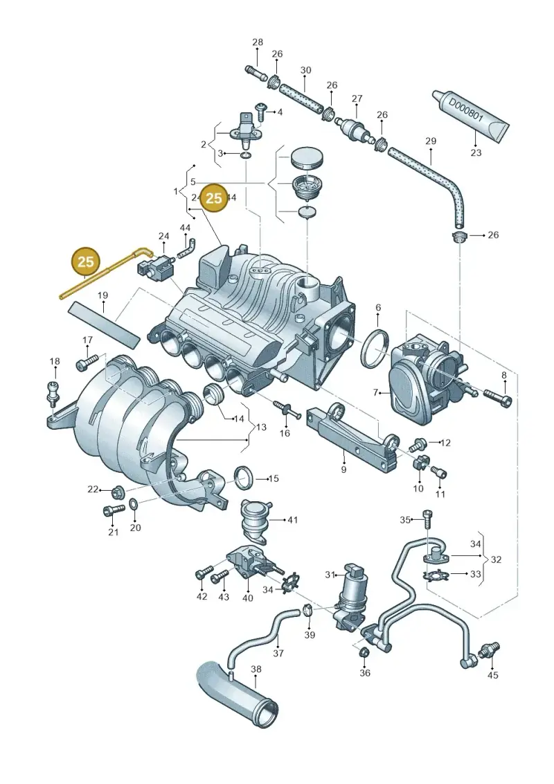 06A133778L — Audi A3/S3/quattro (2005-2007) diagram 412133070, position 25
