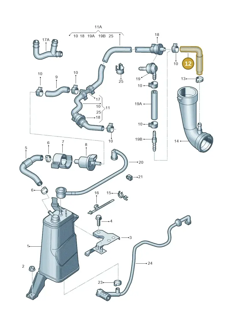 06A133781P — Audi TT Coupe/Roadster (2002-2006) diagram 229201950, position 12