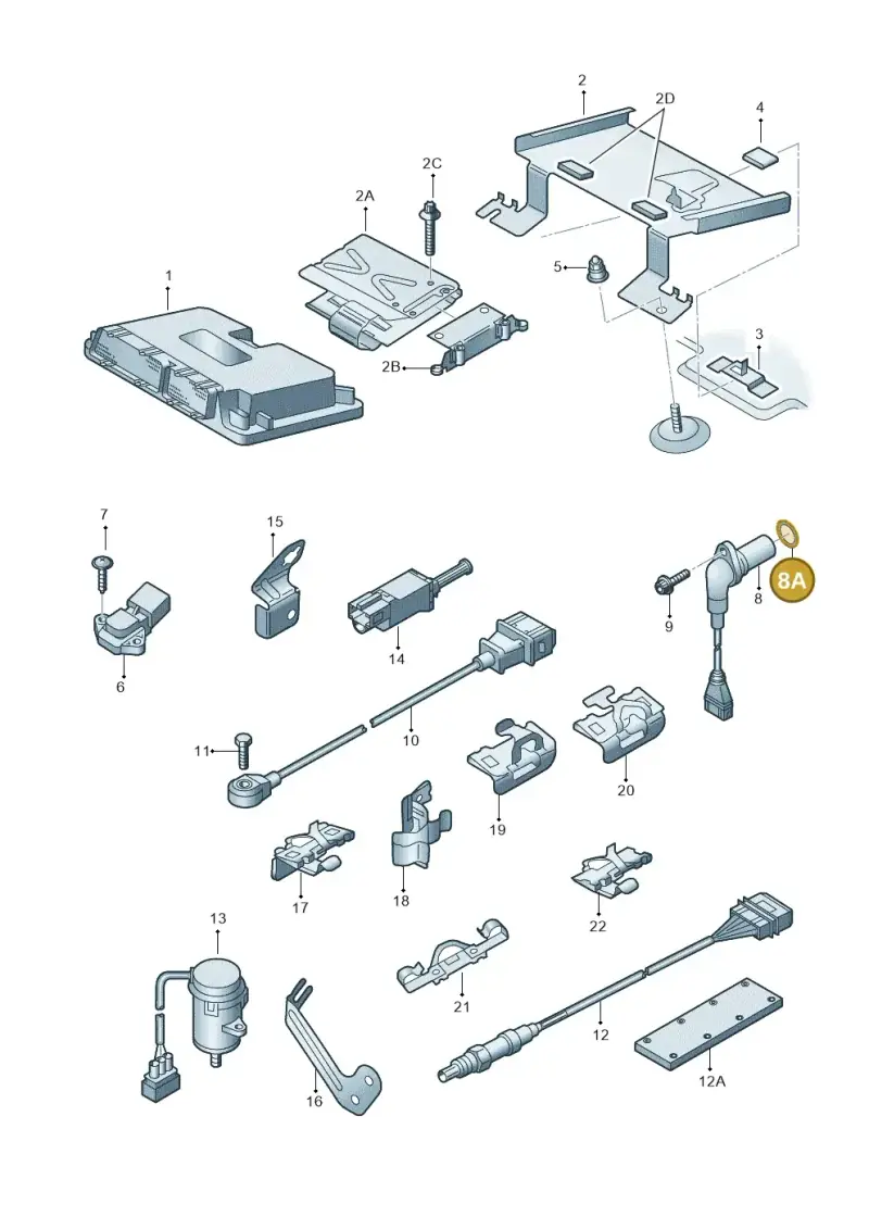 06A906445 — Audi TT Coupe/Roadster (2002-2006) diagram 229906000, position 8A