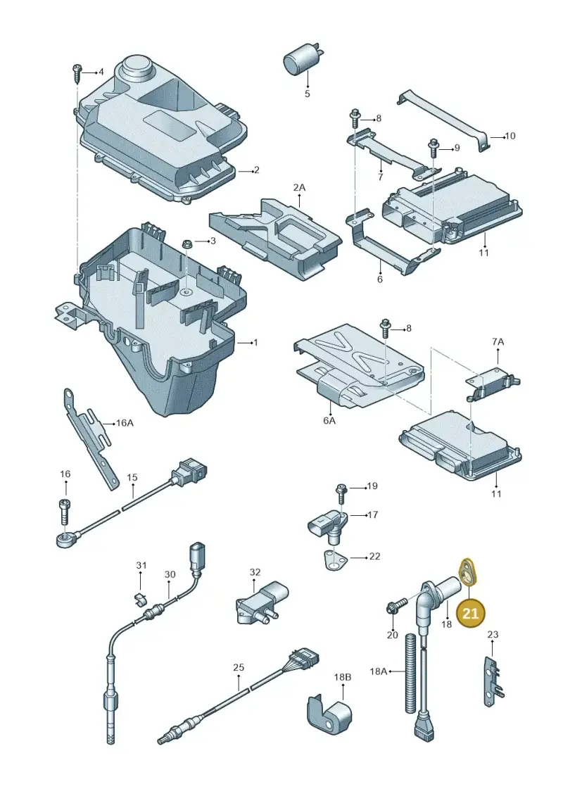 06A906445 — Audi A6 2.7 TDI (2008-2011) diagram 448906000, position 21