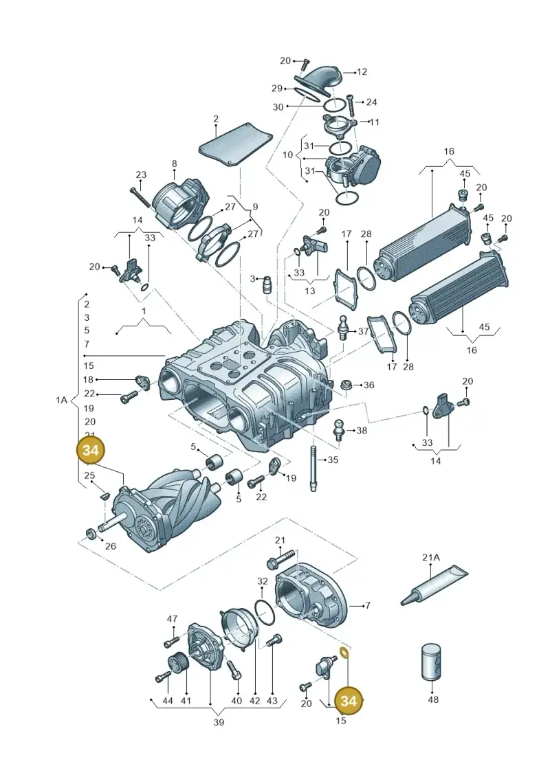 06A906445 — Audi Q7 qu. 3.0 TDI (2015-2019) diagram 771145250, position 34