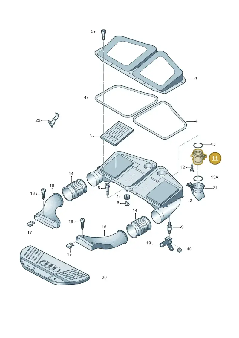 06A906461M — Audi RS6 qu. (2003-2004) diagram 290133100, position 11