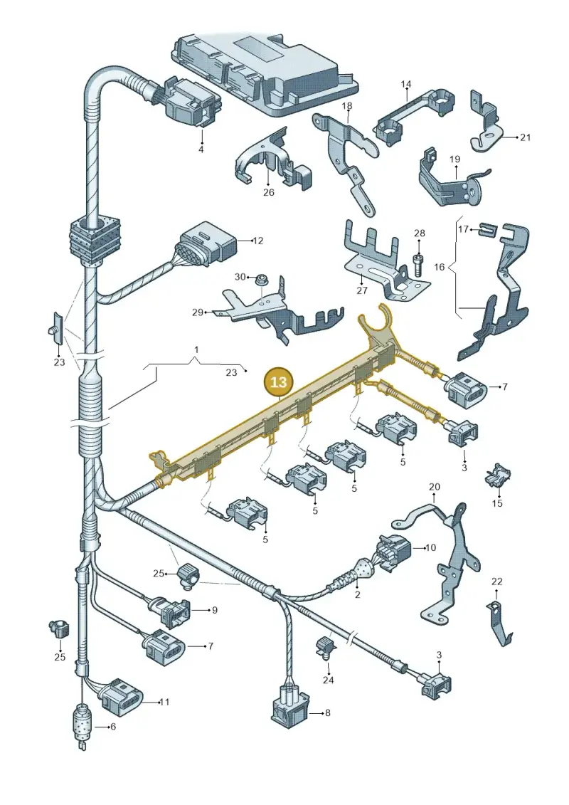 06A971824P — Audi A3 Sportback (2008-2013) diagram 646971050, position 13