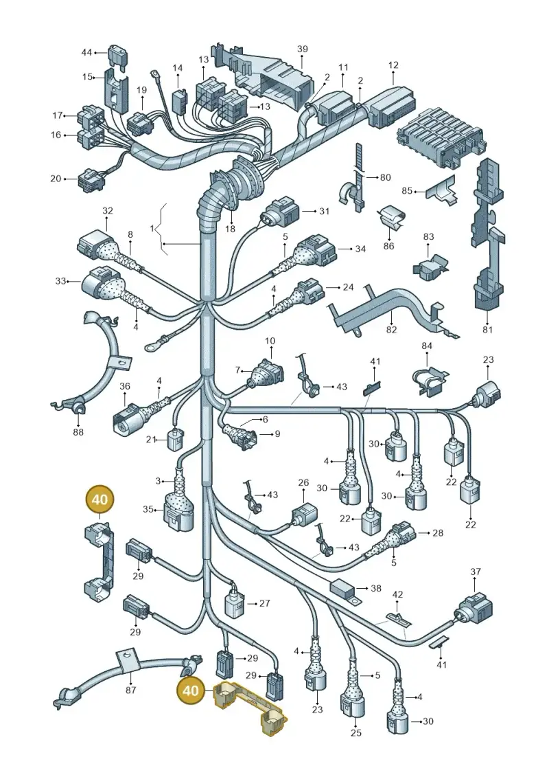 06A971902A — Audi A4/S4/Av./qu.     05> (2005-) diagram 249971100, position 40
