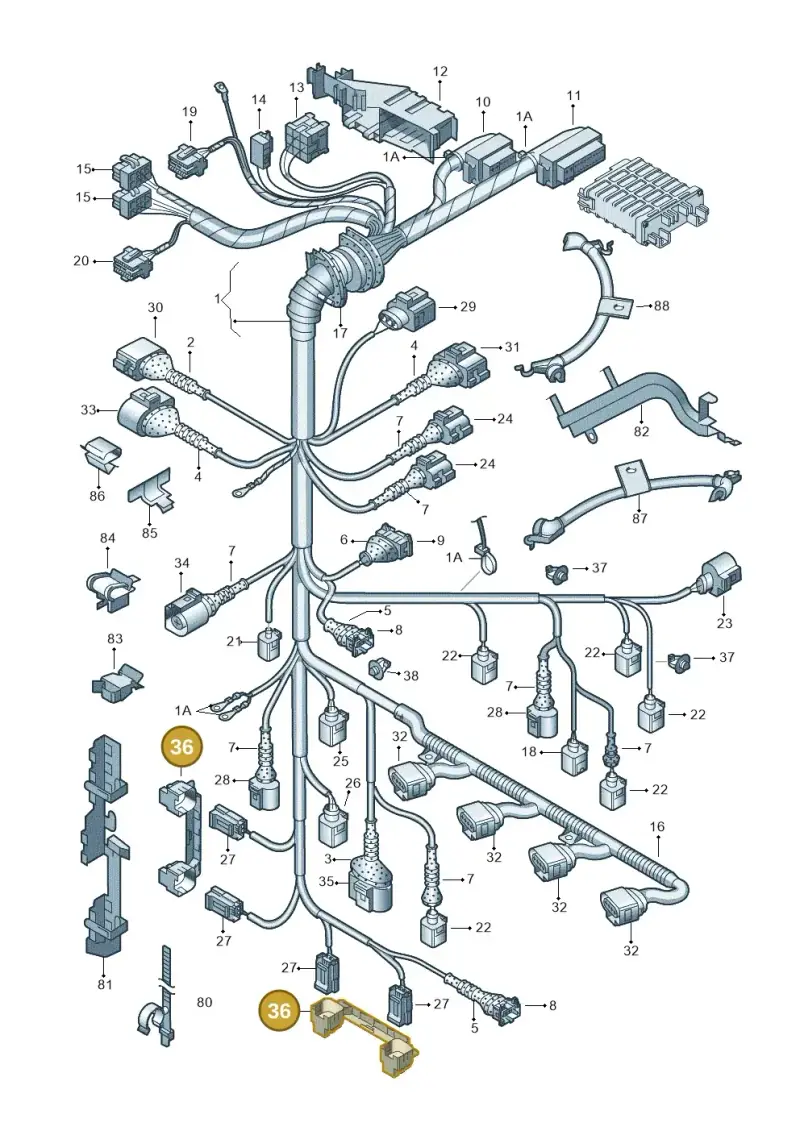 06A971902A — Audi A4/S4/Av./qu.     05> (2005-) diagram 249971140, position 36