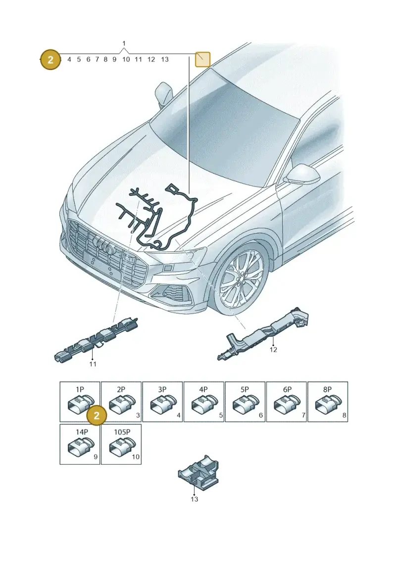 06A971921B — Audi Q8 Quattro 3,0 (2018-) diagram 429971110, position 2