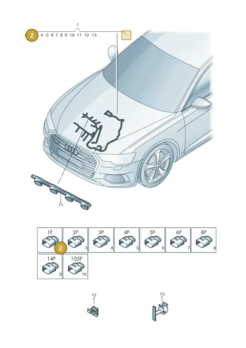06A971921B — Audi A6 2.0 (2018-) diagram 430971110, position 2