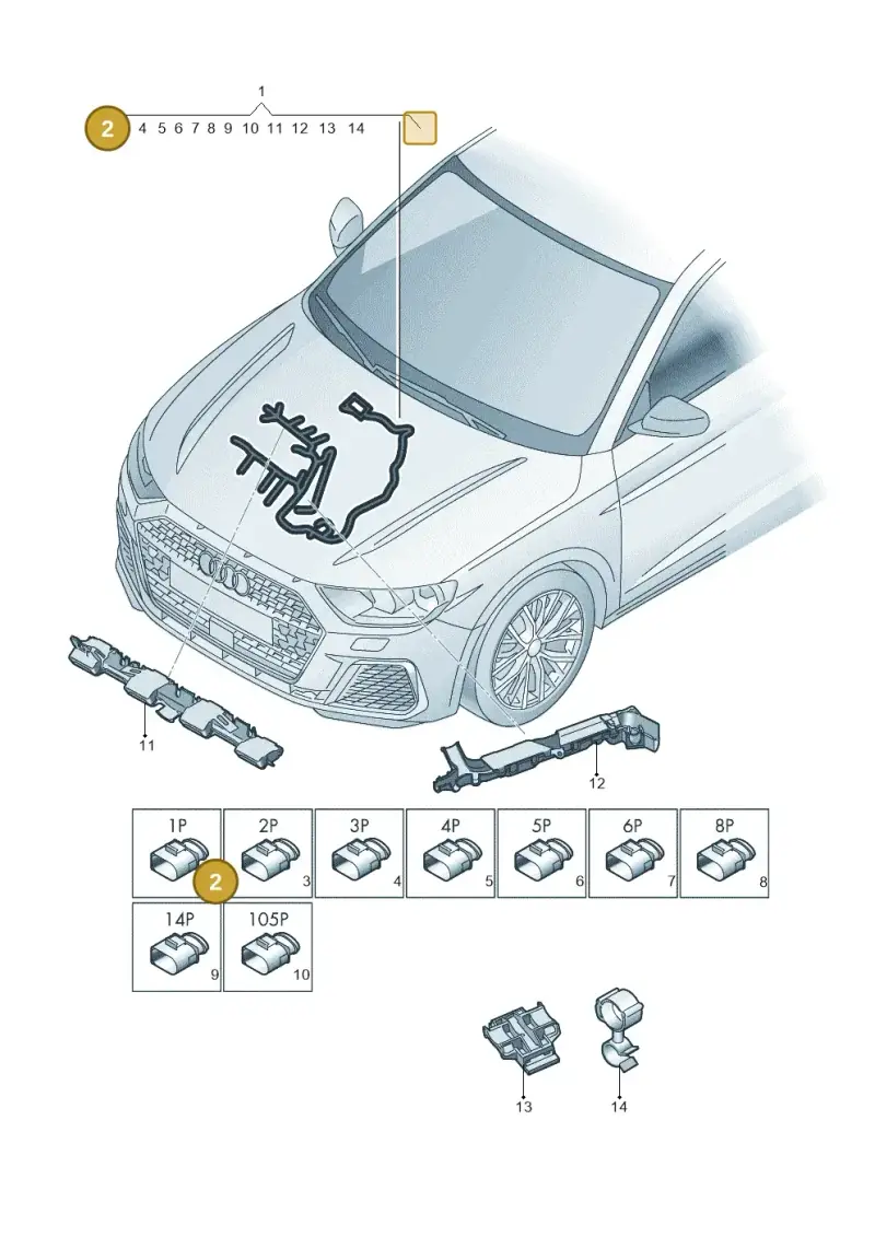 06A971921B — Audi A1 sportback 1.0 (2018-) diagram 592971310, position 2