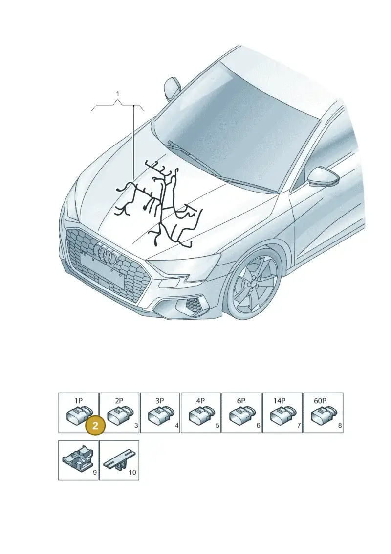 06A971921B — Audi A3 Sportback (2019-2021) diagram 596971120, position 2