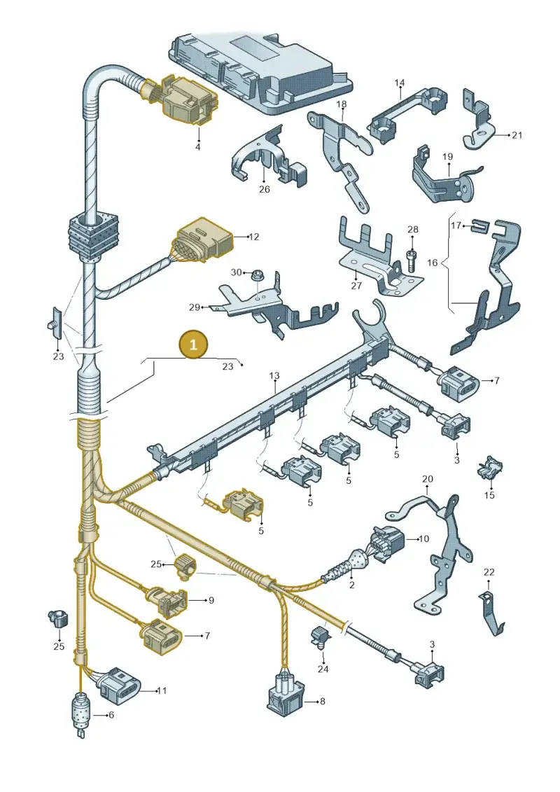 06A972619T — Audi A3 Sportback (2008-2013) diagram 646971050, position 1