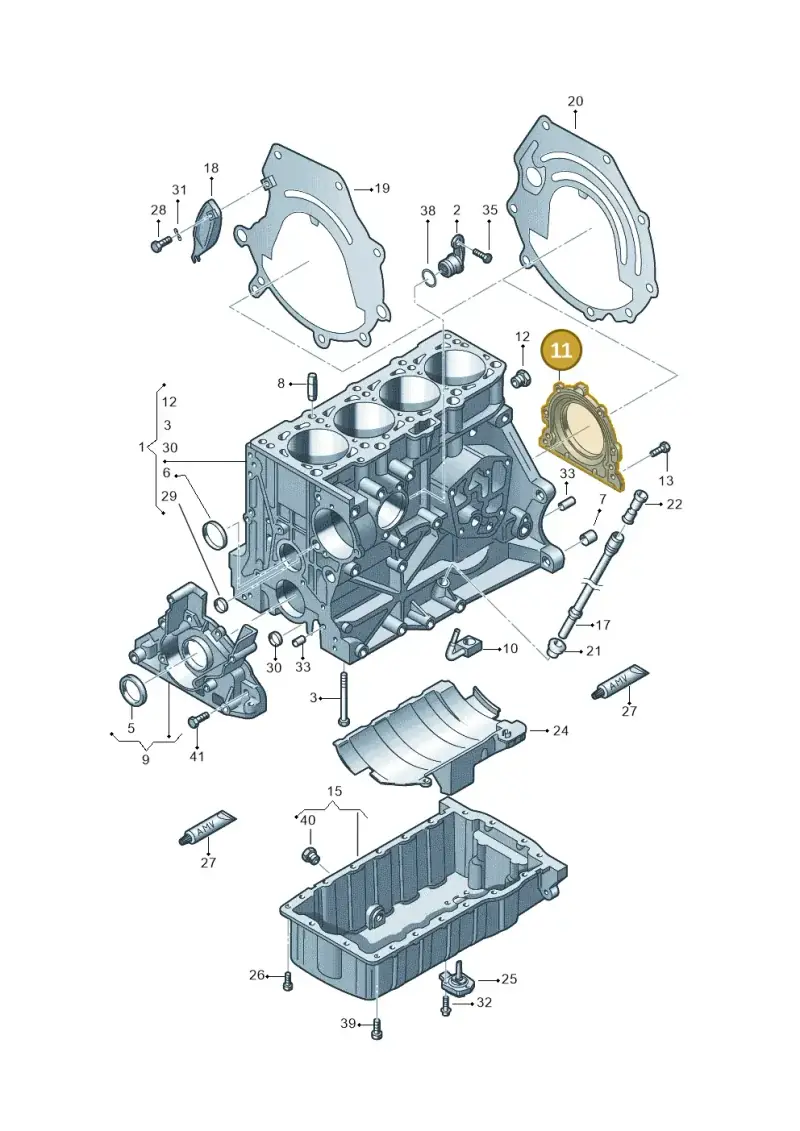 06B103171B — Audi A3 Sportback (2008-2013) diagram 412103000, position 11
