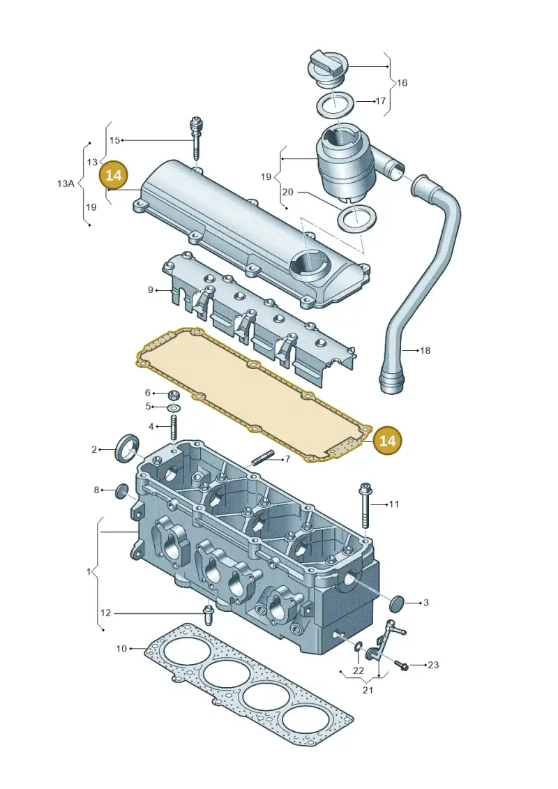 06B103483G — Audi A3 Sportback (2008-2013) diagram 209103470, position 14