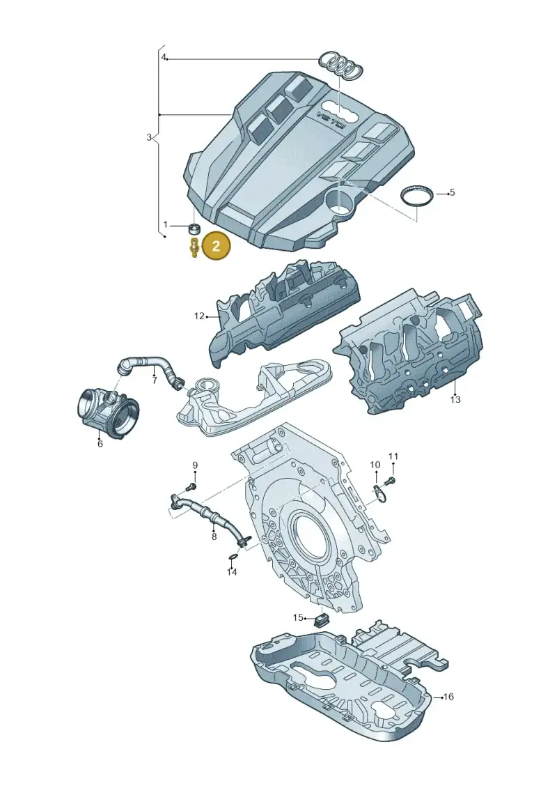 06B103951 — Audi A8L (2017-2022) diagram 838103600, position 2