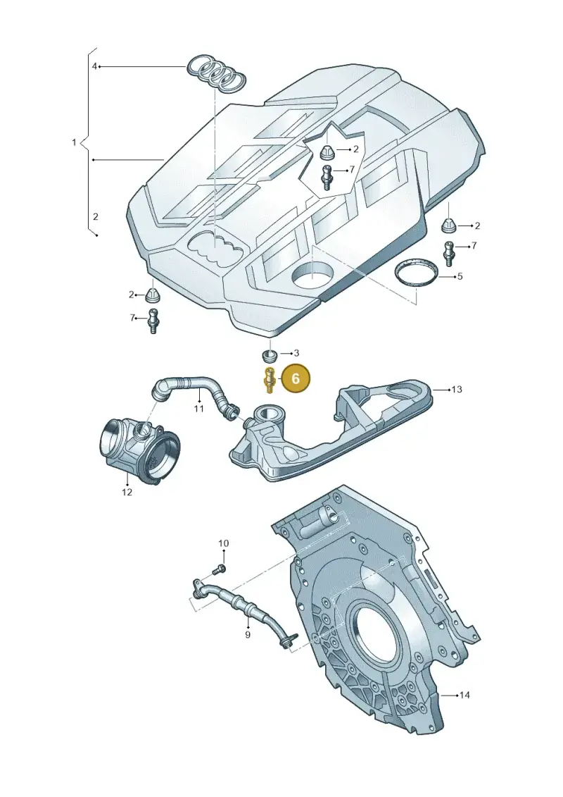 06B103951 — Audi A5 Cabrio 2.0 (2016-2018) diagram 897103081, position 6