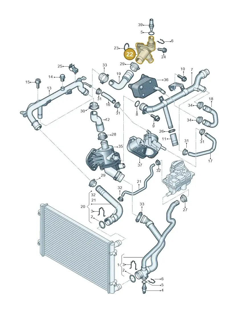 06B121132D — Audi A6/Wagon/quattro (2001-2004) diagram 264121550, position 22