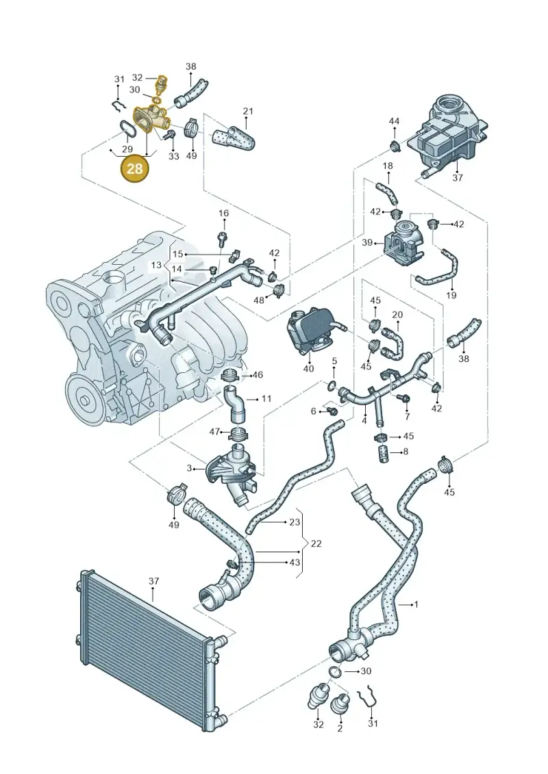 06B121132D — Audi A4/S4/Av./qu.     05> (2005-) diagram 249121500, position 28