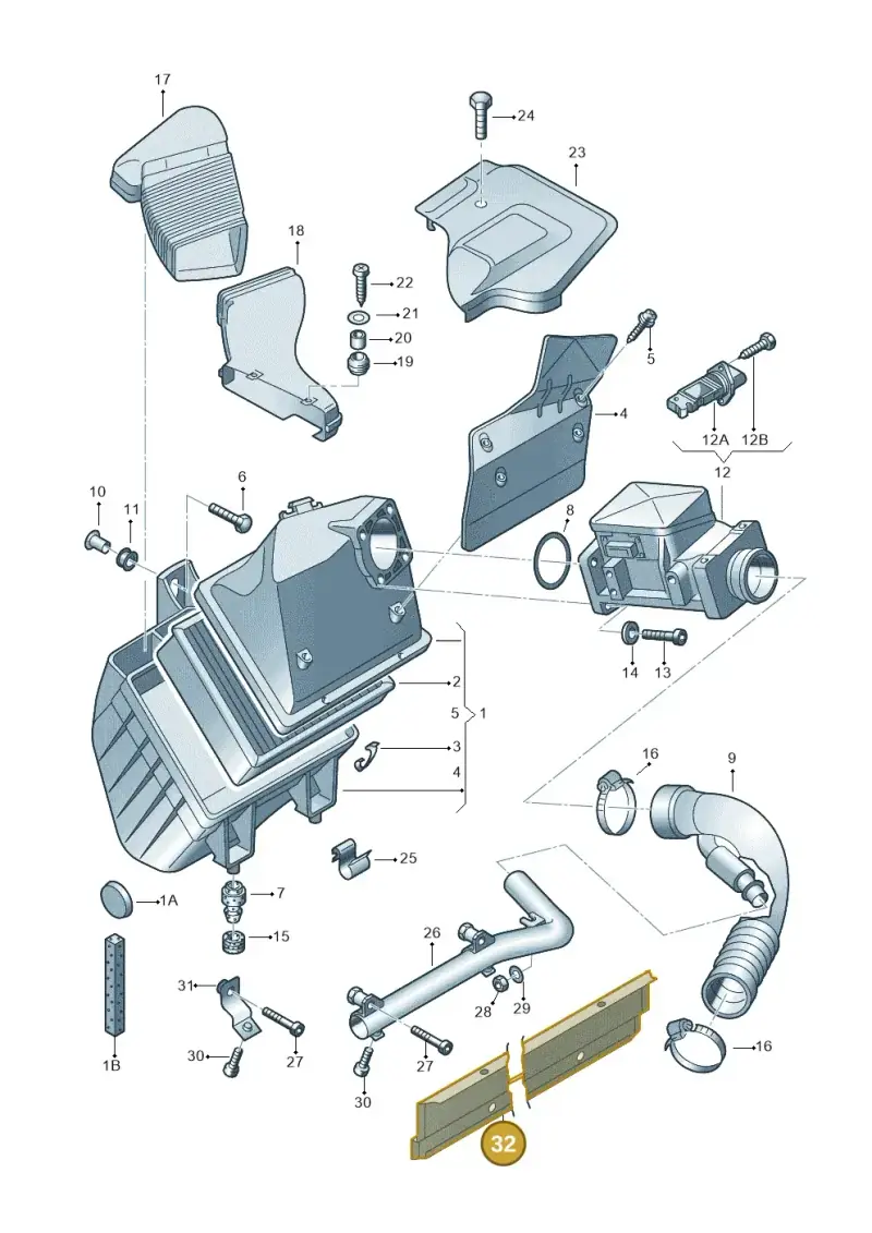 06B129585H — Audi A4/Avant (1999-2001) diagram 195133280, position 32