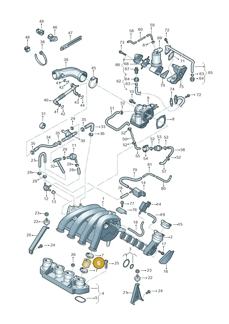 06B133299C — Audi A4/S4/Av./qu.     05> (2005-) diagram 249133100, position 6