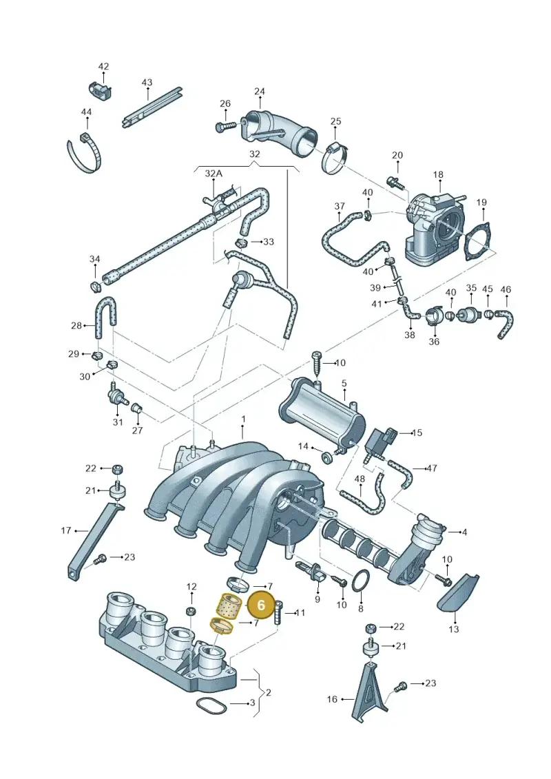 06B133299C — Audi A4/S4/Av./qu.     05> (2005-) diagram 249133200, position 6
