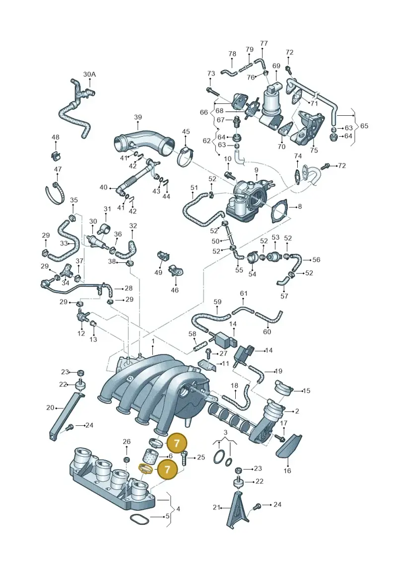 06B133301A — Audi A4/Avant (1999-2001) diagram 195133220, position 7