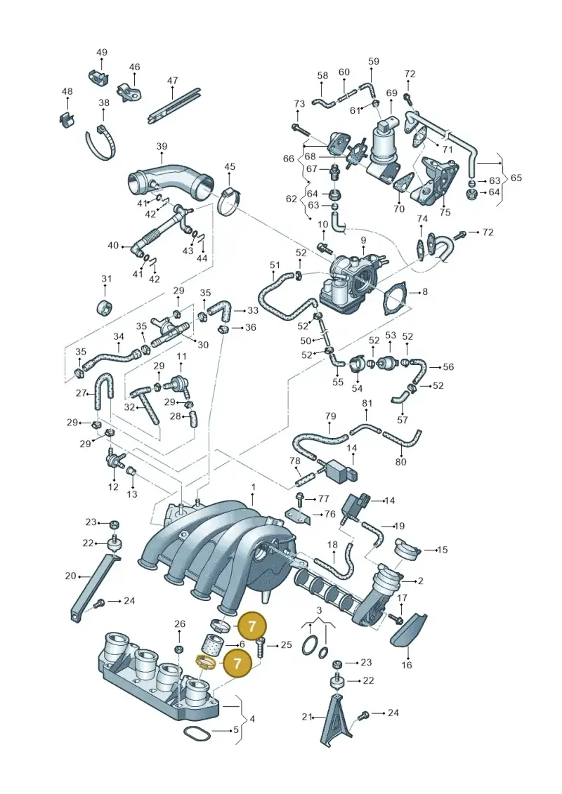 06B133301A — Audi A4/S4/Av./qu.     05> (2005-) diagram 249133100, position 7