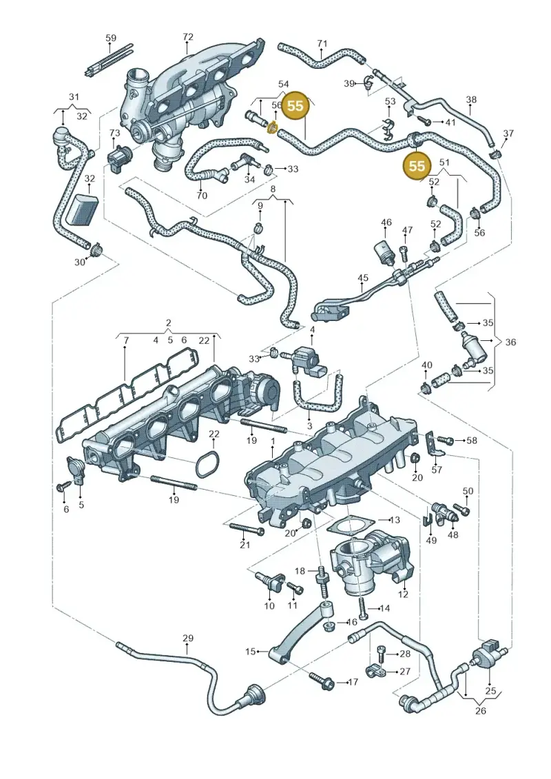 06B141730B — Audi A4                08> (2007-) diagram 636133380, position 55