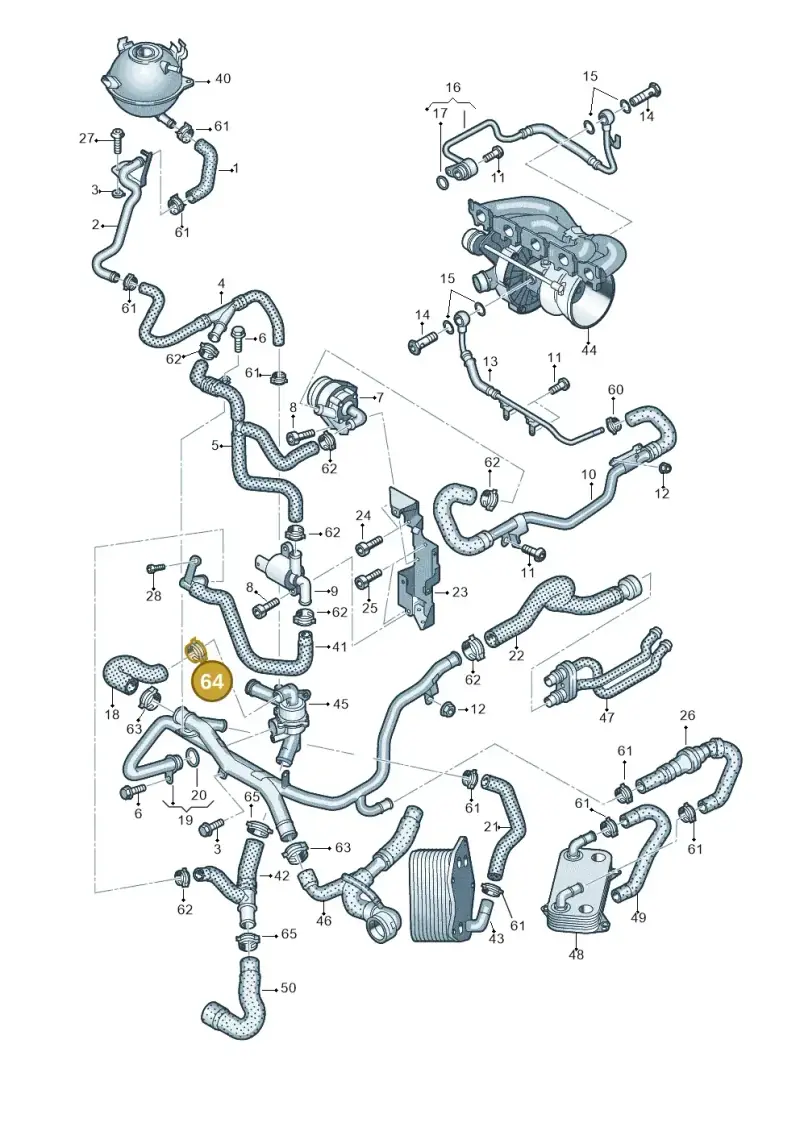 06B145917 — Audi RSQ3 qu. 2.5 (2013-2018) diagram 764121340, position 64