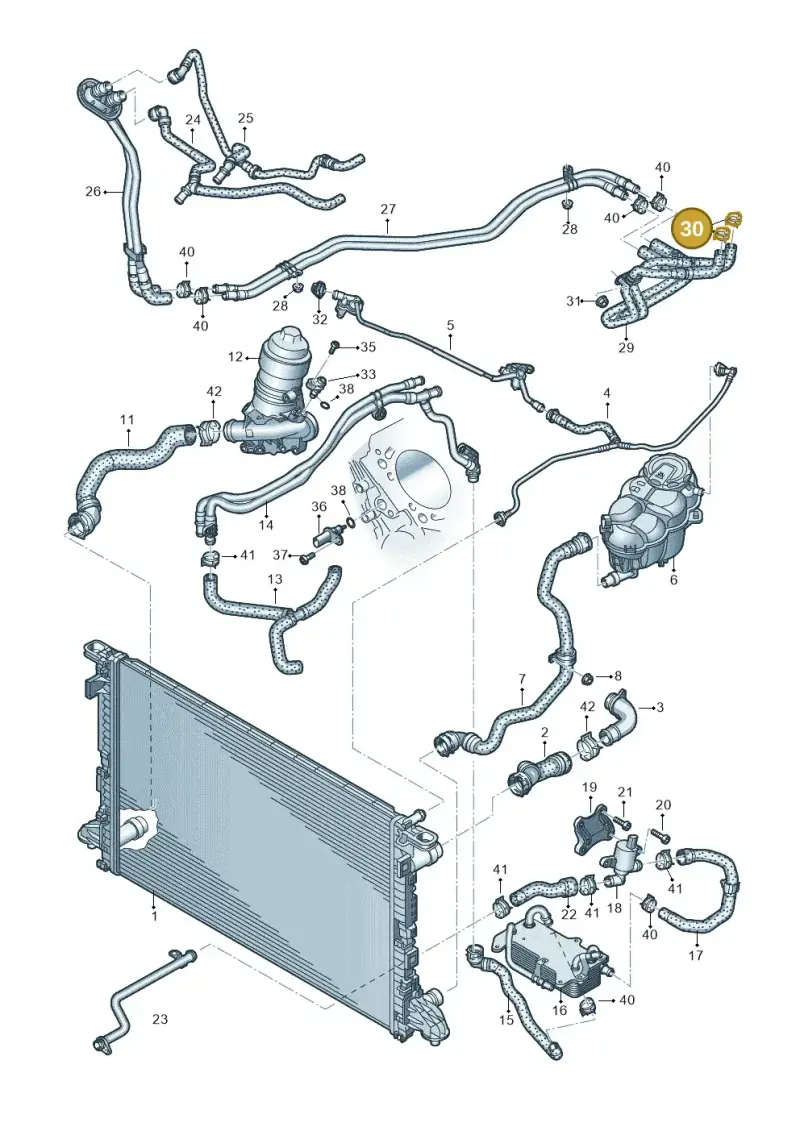 06B145917A — Audi A8L (2017-2022) diagram 838121210, position 30