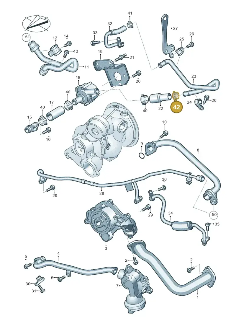 06B145917A — Audi A6 2.0 (2018-) diagram 849121980, position 42