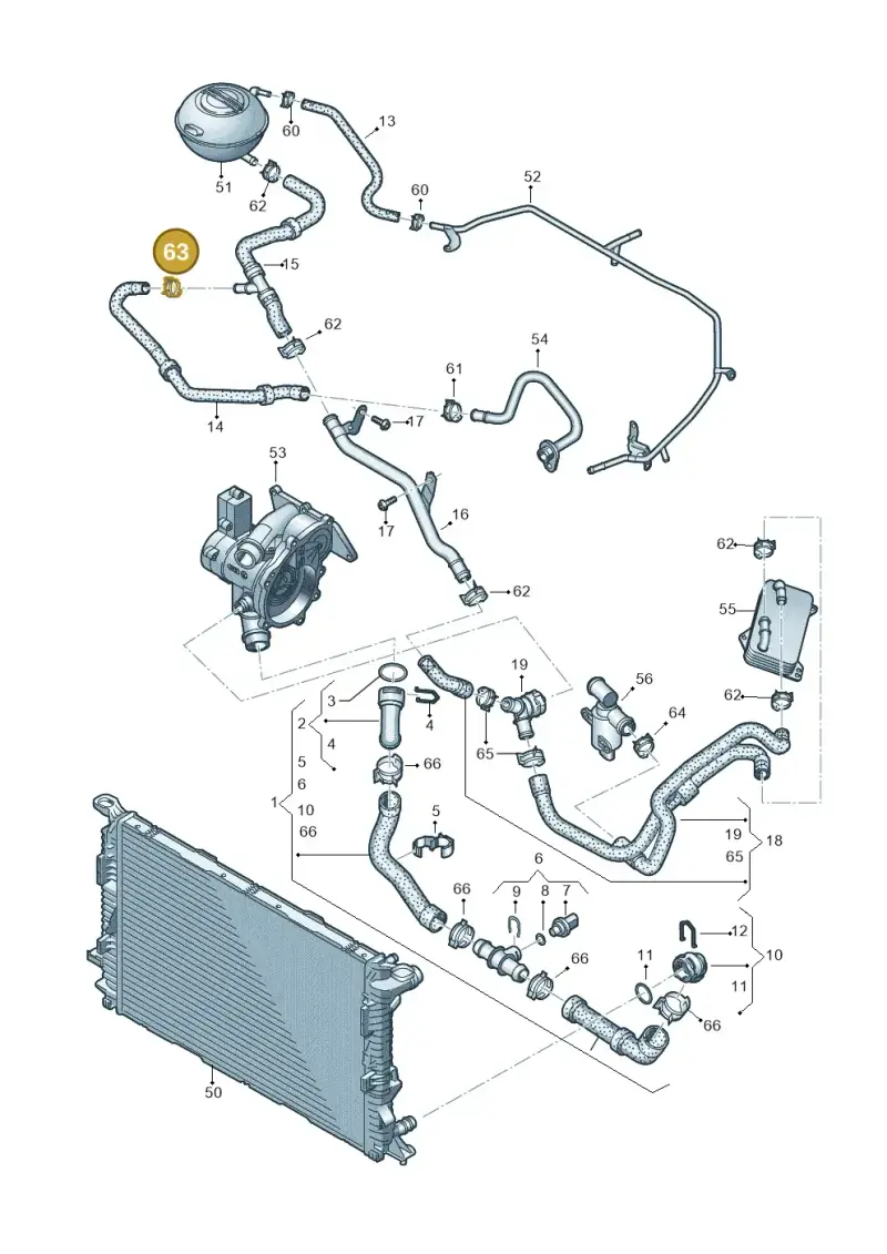 06B145917A — Audi Q3 2.0 TDI (2014-2019) diagram 855121300, position 63