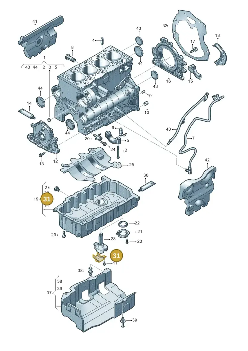 06B907667 — Audi A6 qu. 3.0 tdi (2014-2018) diagram 725103500, position 31