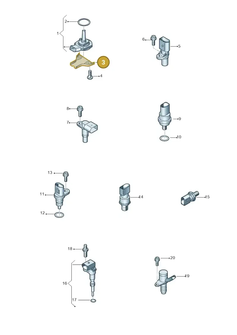 06B907667 — Audi A4 2.0 (2015-2019) diagram 849919500, position 3