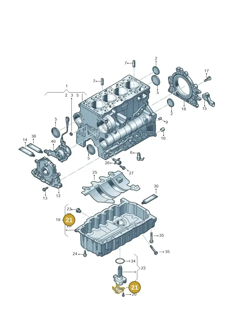 06B907667 — Audi A6 2.0 (2018-) diagram 430103530, position 21