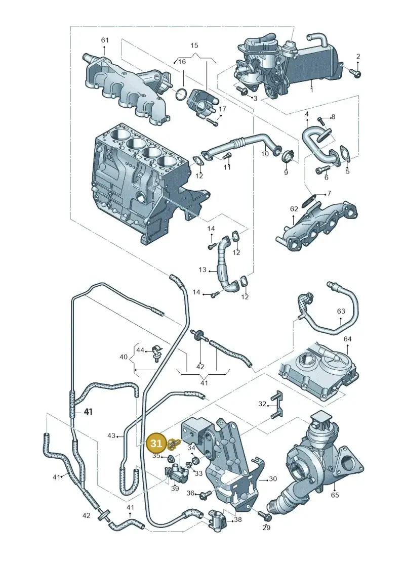 06B971845 — Audi A6 2.0 tdi (2010-2015) diagram 717131000, position 31