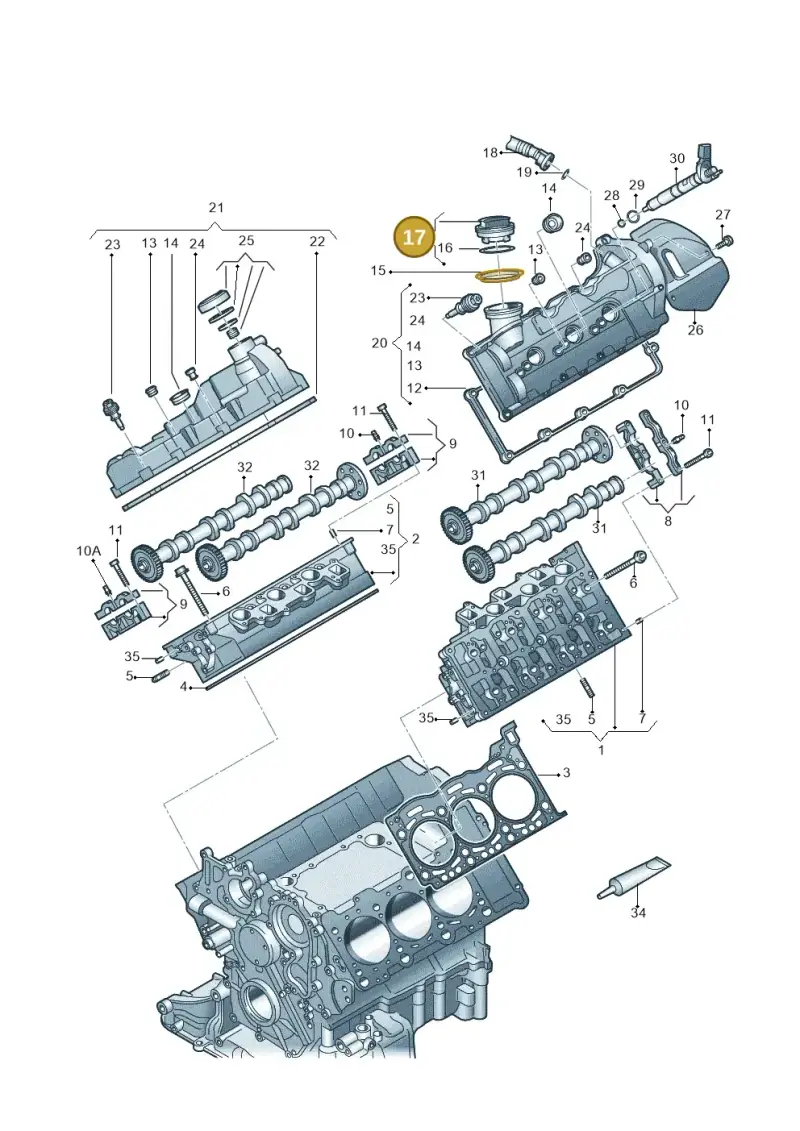 06C103485N — Audi A7 Sportback (2014-2018) diagram 675103550, position 17