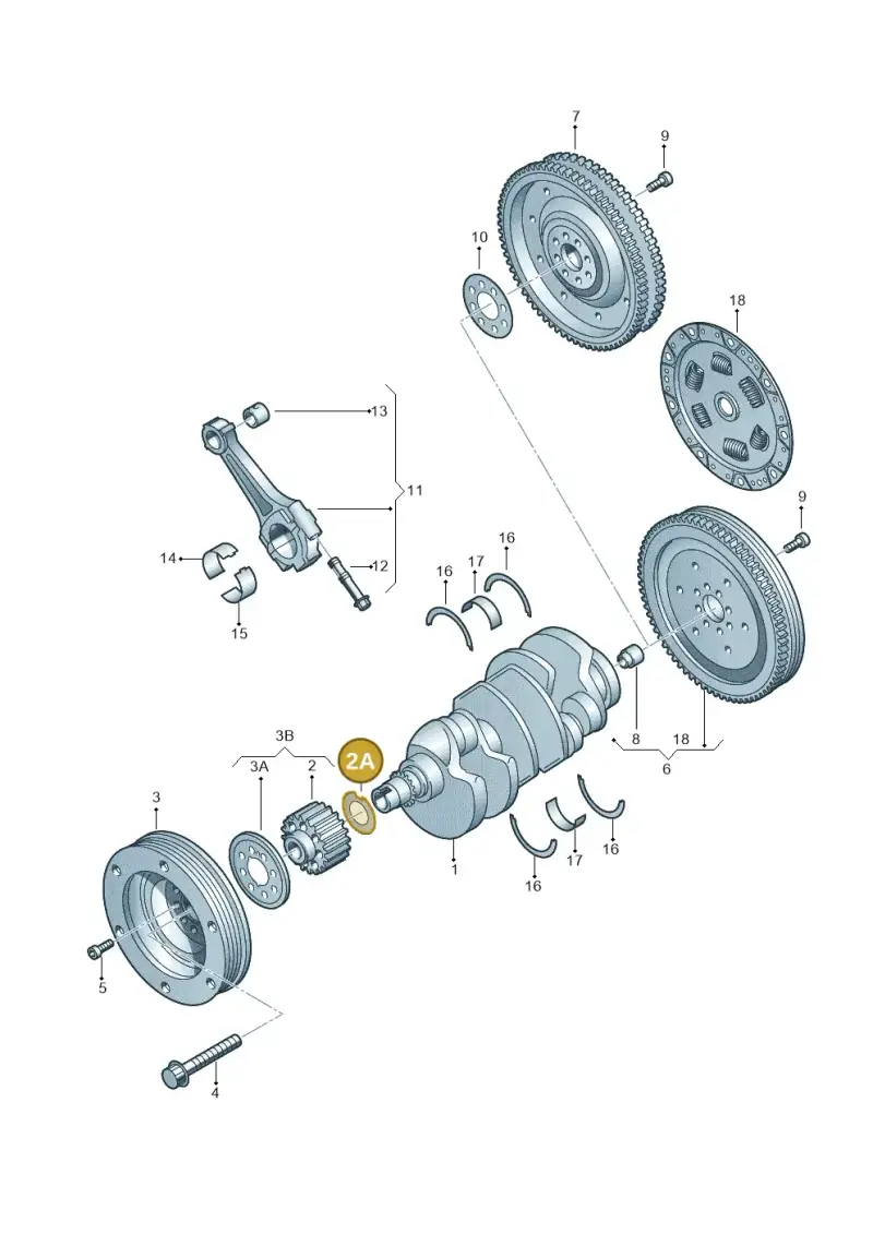 06C105193B — Audi A4/S4/Av./qu.     05> (2005-) diagram 249105300, position 2A