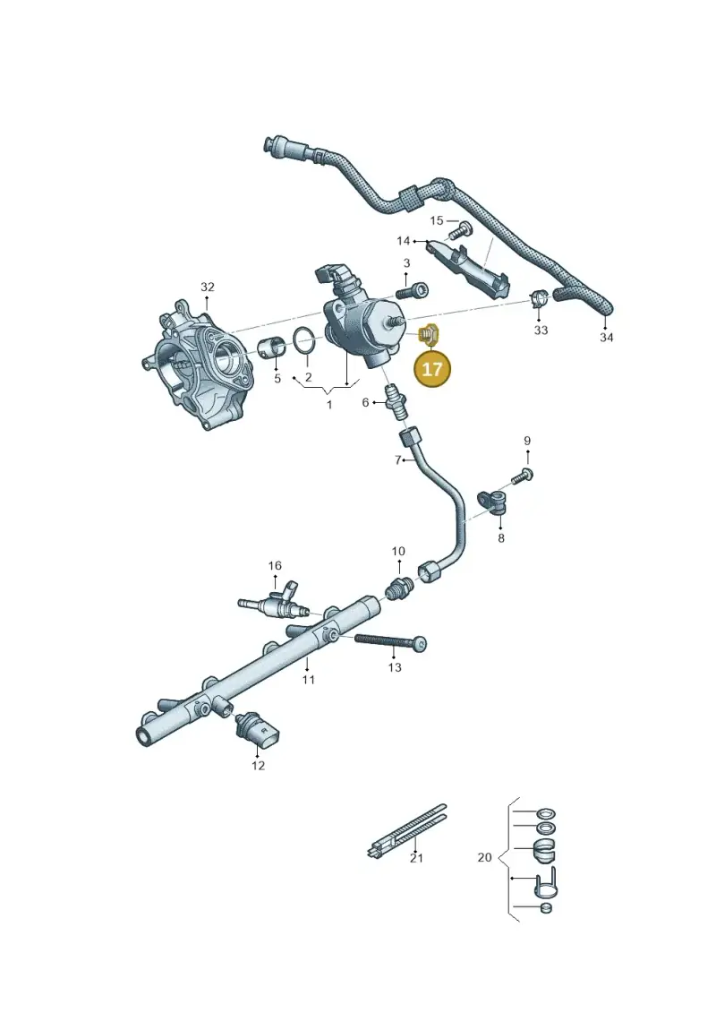 06C127535 — Audi A7 Sportback (2014-2018) diagram 798133240, position 17