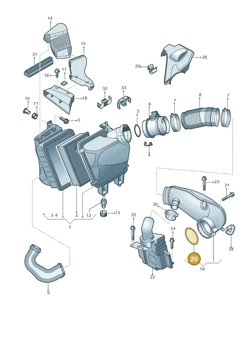 06C133148A — Audi A6/Wagon/quattro (2001-2004) diagram 264133750, position 20