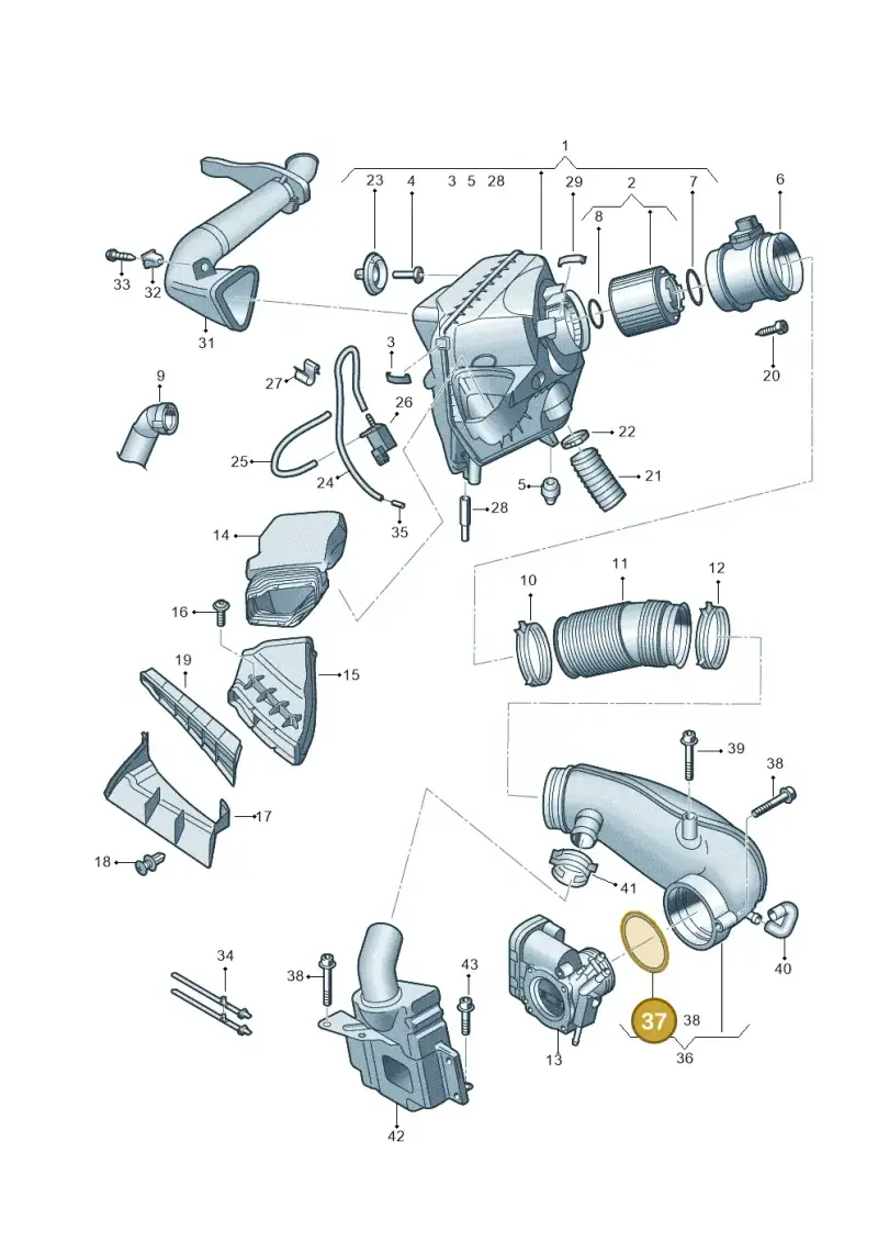06C133148A — Audi A6/S6/Avant/qu.   05> (2004-) diagram 448133600, position 37