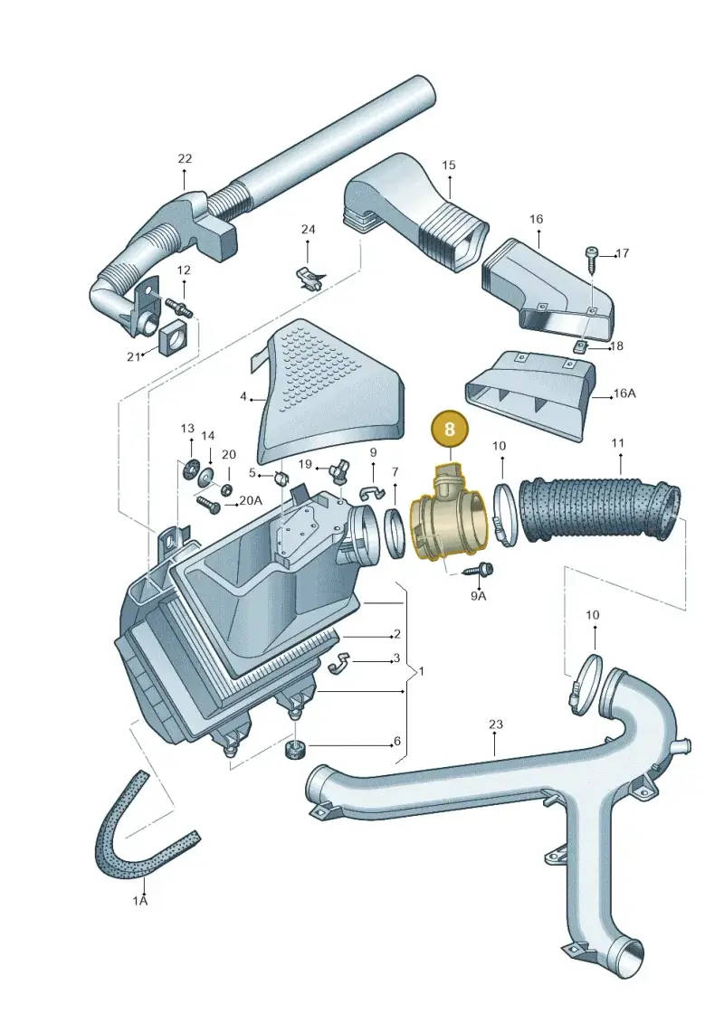 06C133471A — Audi A6/Wagon/quattro (2001-2004) diagram 219133900, position 8