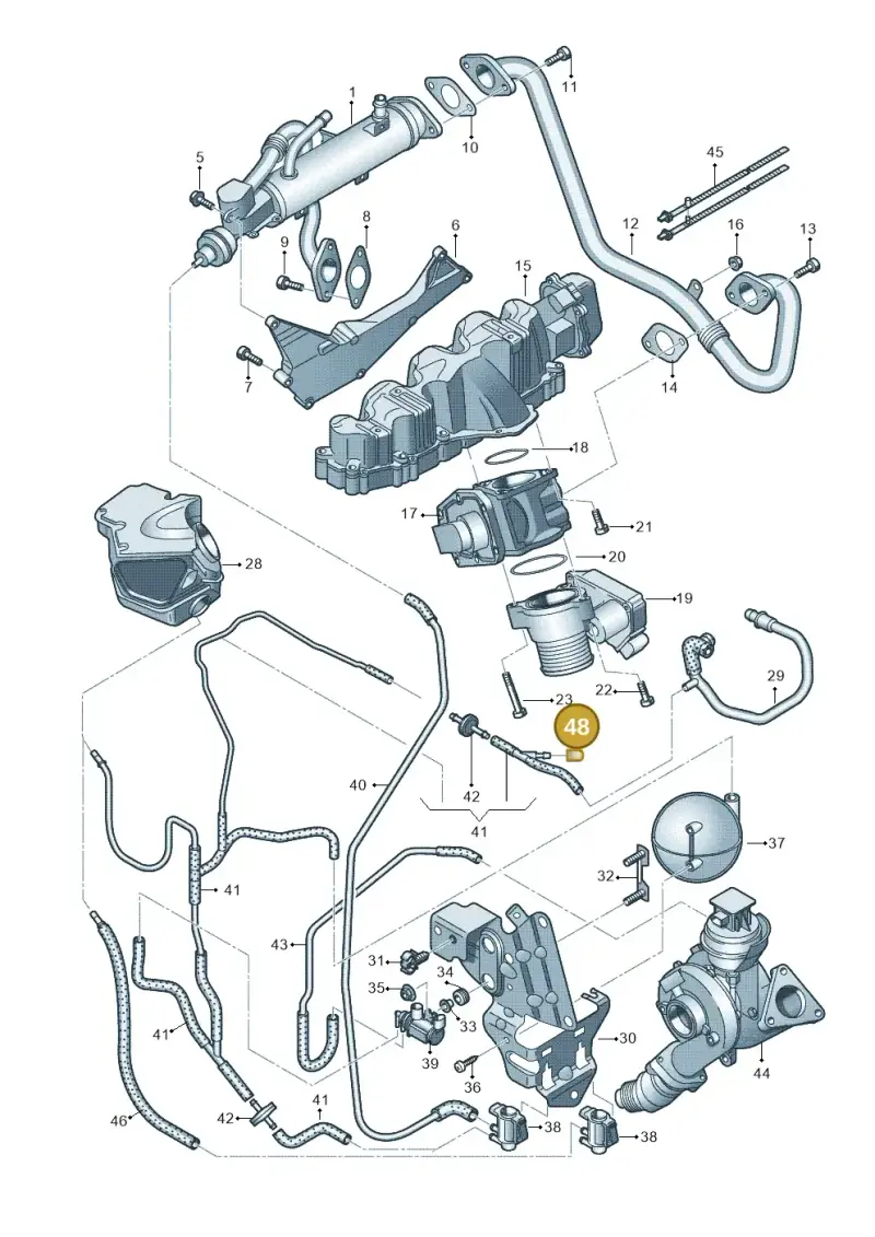 06C145291 — Audi A4 Av. Allroad (2008-2016) diagram 636131000, position 48
