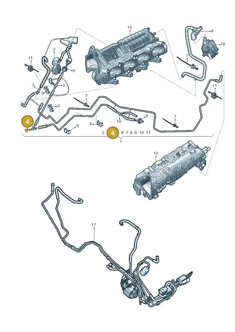 06C145291 — Audi A7 Sportback (2014-2018) diagram 696133360, position 4