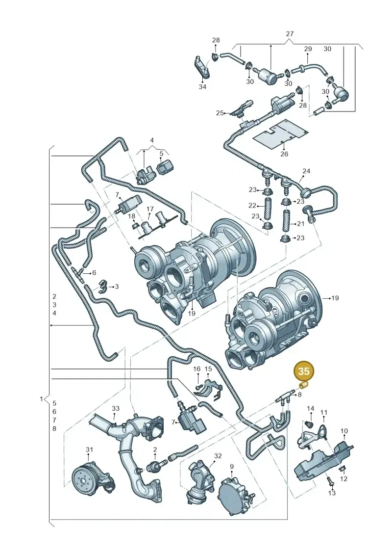 06C145291 — Audi RS4 Avant (2017-) diagram 847133052, position 35