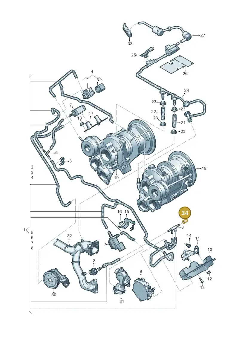 06C145291 — Audi A6 2.0 (2018-) diagram 438133520, position 34